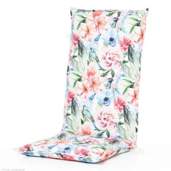 Positionsdyna med volang, 50 cm, Garden, blue bird, 100% dralon