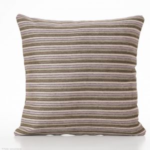 Kuddfodral, Pallos, gammalrosa/taupe/olivgrön rand, 45X45 cm