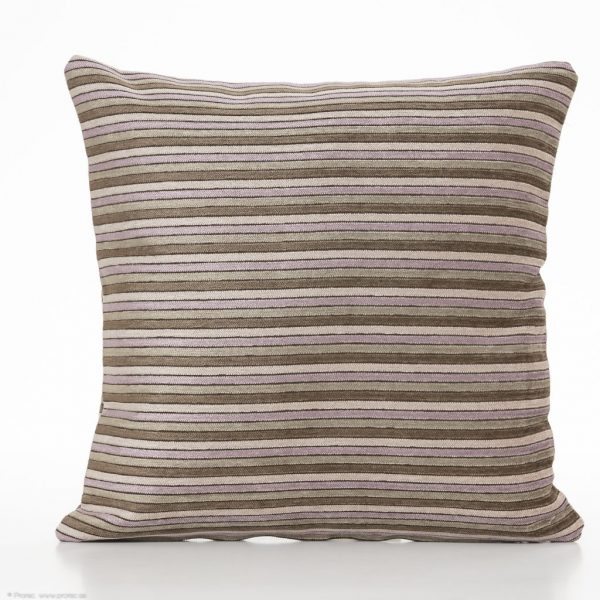 Kuddfodral, Pallos, gammalrosa/taupe/olivgrön rand, 45X45 cm