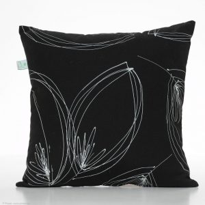 Elegant, svart mönstrad kuddfodral, 45X45 cm