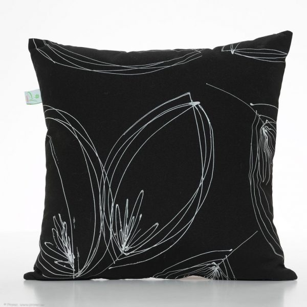 Elegant, svart mönstrad kuddfodral, 45X45 cm