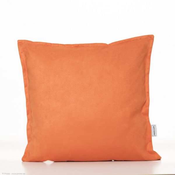 Ecosued, kuddefodral, orange, i naturtrogen mockaimitation